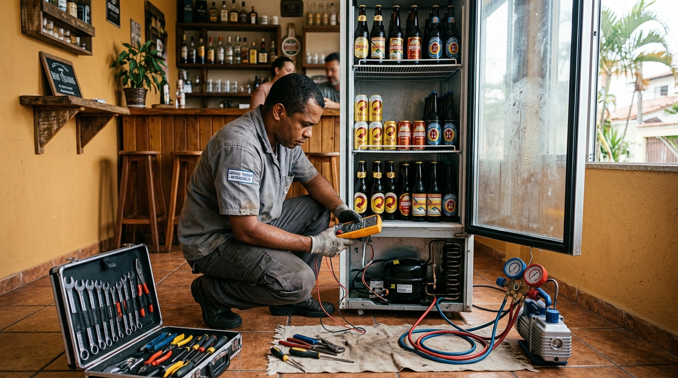 Substituição do termostato de uma cervejeira em Contagem‑MG